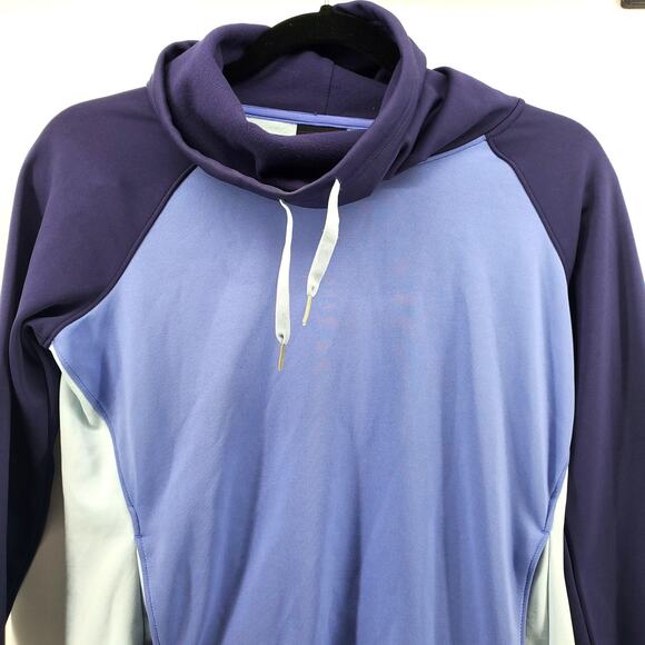 Marmot Women's HighNeck Blue ColorBlock Pullover Sweater Pockets Drawstring XS - Picture 3 of 12